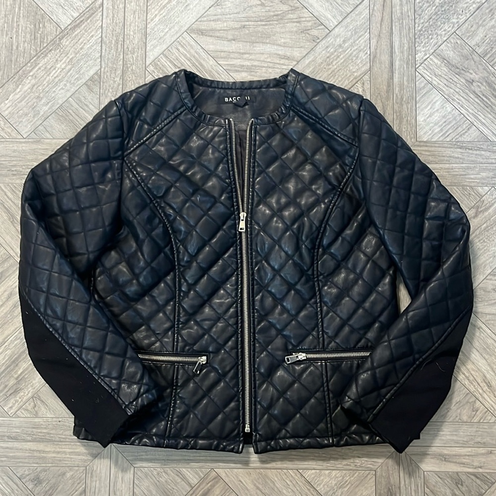 Baccini Ladies Size L Faux Leather Jacket